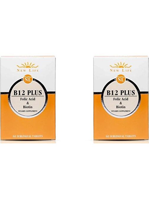 New Life B12 Plus Methylcobalamin 60 Dilaltı Tablet 2'li Paket