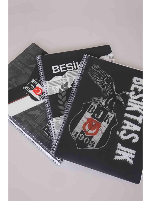 LİSANSLI BEŞİKTAŞ SPIRALLI ÇİZGİLİ A4 PP KAPAK 80 YAPRAK DEFTER