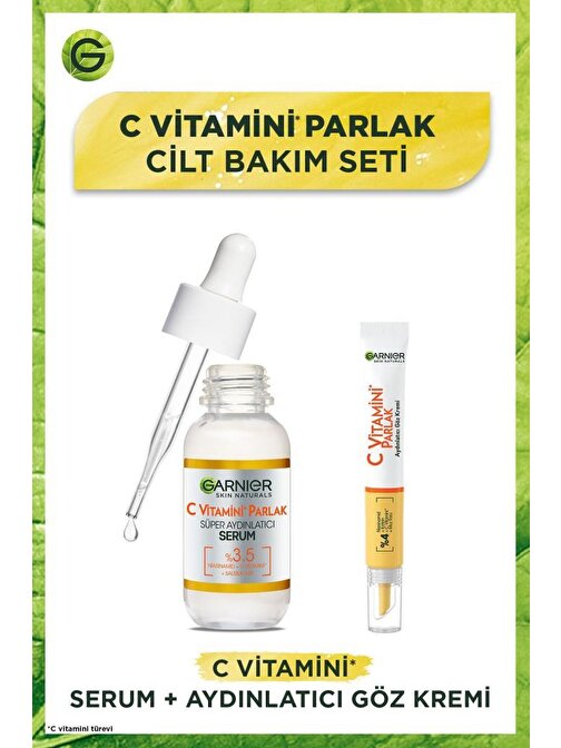 Garnier C Vitamini Parlak Aydınlatıcı Göz Kremi 15ml + Süper Aydınlatıcı Serum 30ml