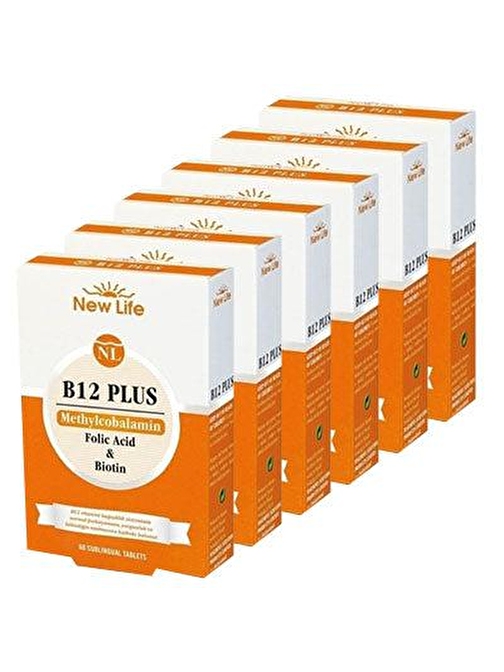 New Life B12 Plus Methylcobalamin 60 Dilaltı Tablet 6'lı Paket