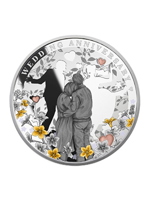 AgaKulche Wedding Anniversary 17,5 Gram Gümüş Sikke Coin (999.0)