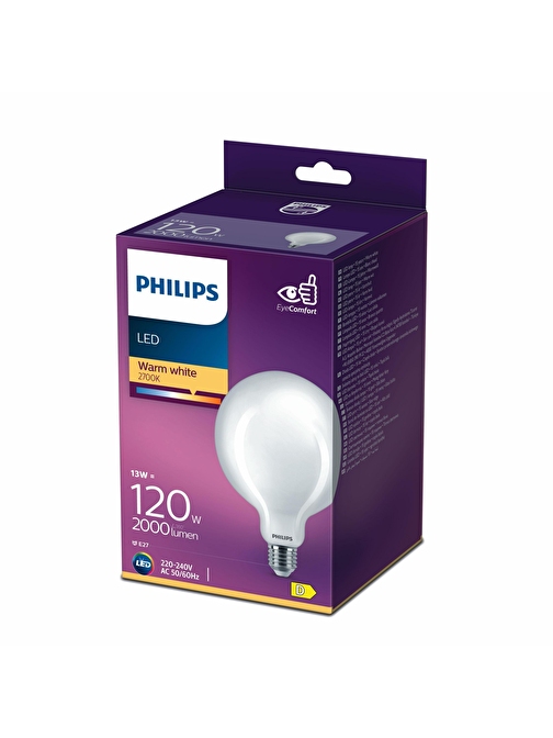 PHILIPS FILAMENT 120W GLOBE AMPUL G120 SARI IŞIK 2700K