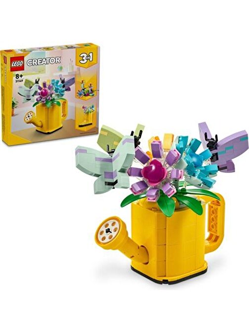 LEGO® Creator Sulama Kabında Çiçekler 31149 - 8 Yaş ve Üzeri Çocuklar için Çizme ve Kuş Modeli Seçenekleri İçeren 3#ü 1 Arada Yaratıcı Oyuncak Yapım Seti (420 Parça)