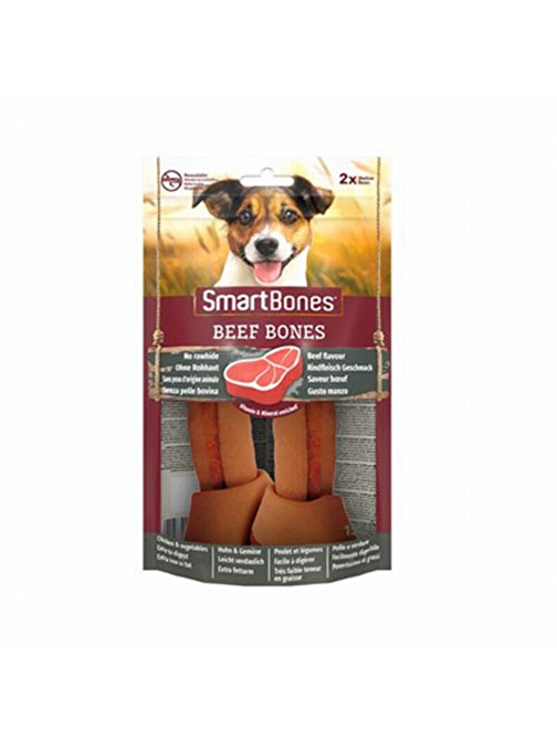 SmartBones Sığır Etli Medium Düğüm Kemik Köpek Ödülü 2'li 158 Gr