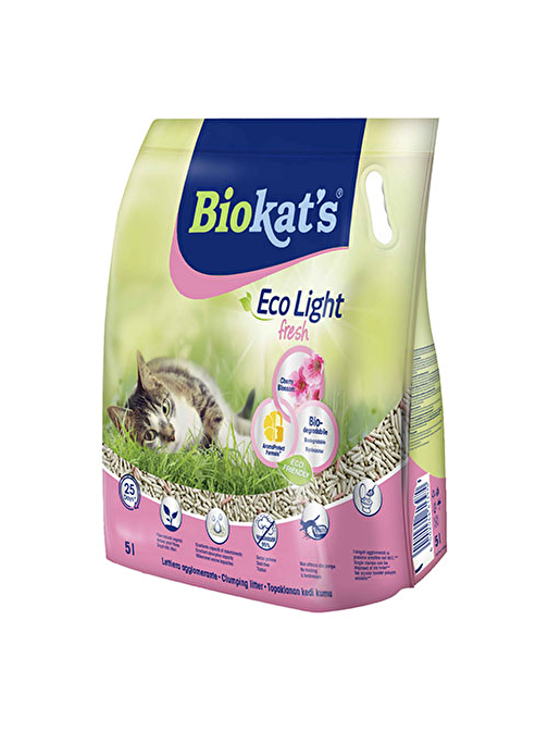 Biokat's Eco Light Fresh Cherry Blossom Taze Kiraz Çiçeği Kokulu Pelet Kedi Kumu 2x5 Lt