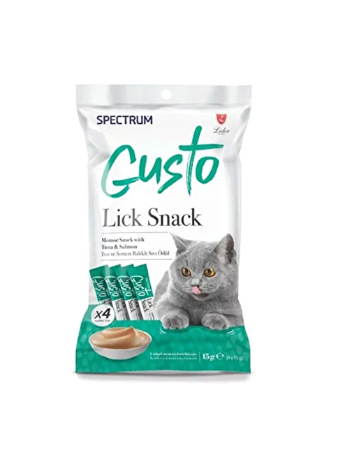 Spectrum Gusto Ton Balıklı ve Somonlu Sıvı Kedi Ödül Maması 4x15 Gr