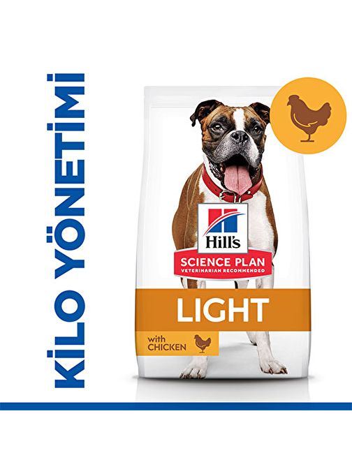 Hill’s SCIENCE PLAN Adult Light Medium Chicken Orta Irk Tavuklu Light Köpek Maması 2,5 Kg