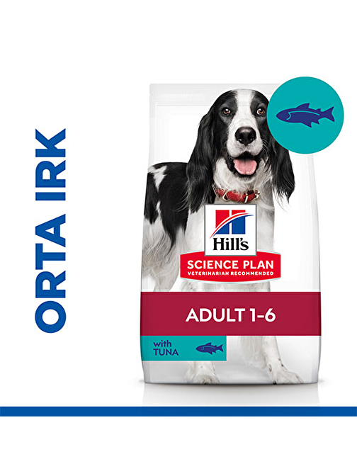 Hill’s SCIENCE PLAN Adult Medium Tuna & Rice Orta Irk Ton Balıklı Yetişkin Köpek Maması 2,5 Kg