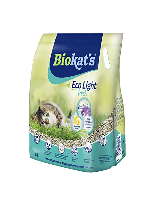Biokat's Eco Light Fresh Spring Blossom Bahar Çiçeği Kokulu Pelet Kedi Kumu 5 Lt