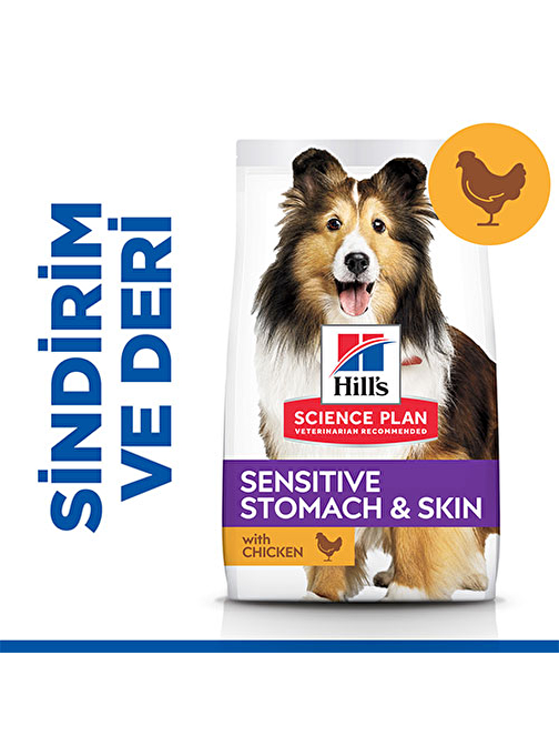 Hill’s SCIENCE PLAN Adult Medium Sensitive Stomach & Skin Chicken Hassas Yetişkin Köpek Maması 14 Kg