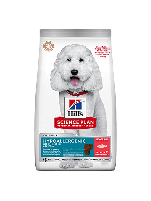 Hill’s SCIENCE PLAN Hypoallergenic Medium Somonlu Orta Irk Yetişkin Köpek Maması 12 Kg