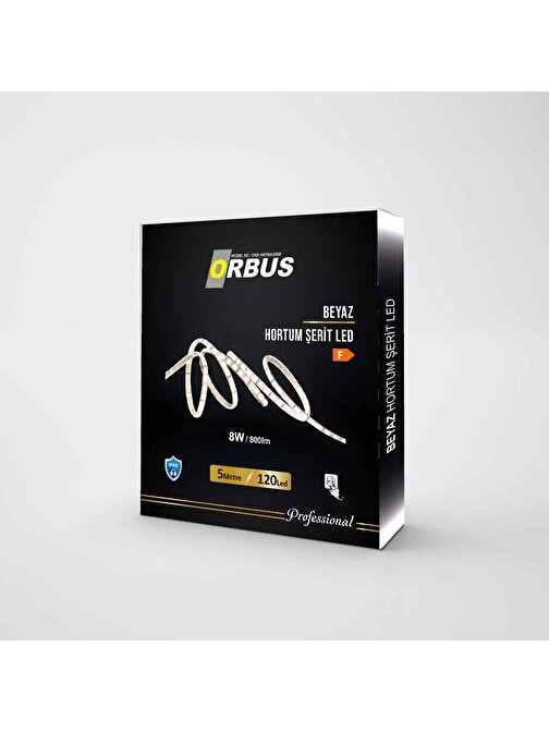 ORBUS BEYAZ HORTUM ŞERİT LED 8W - 5 METRE