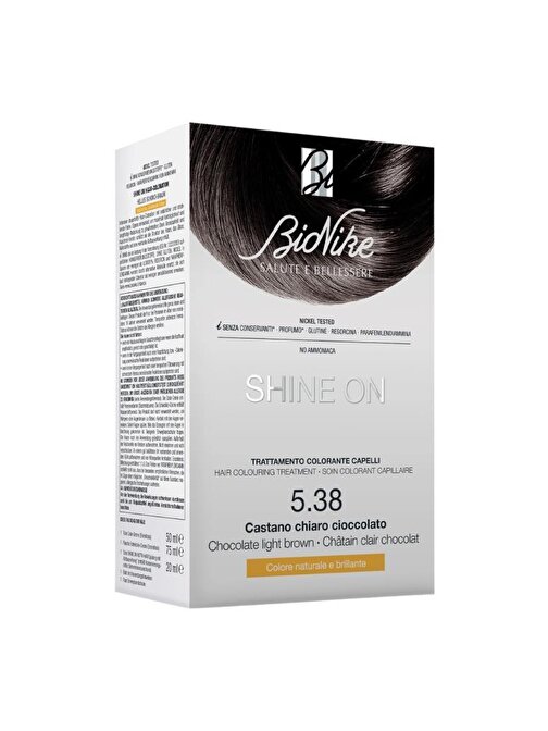 BIONIKE SHINE ON Hair Colouring Treatment No: 5.38 CHOCOLATE LIGHT BROWN