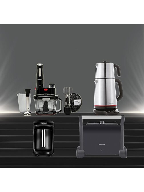 Homend Mutfak Seti / Elektrikli Çeyiz Seti Premium Serisi İnox