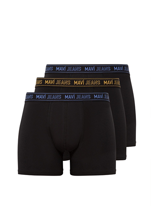 Mavi - 3lü Siyah Basic Boxer Seti 0911503-900