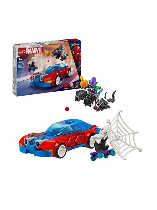 Lego Marvel Örümcek Adam Yarış Arabası ve Venom Green Goblin 76279,Süper Kahraman Seven Çocuklar için 227 ParçaYapım Set