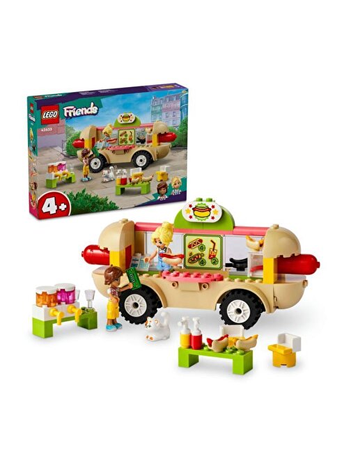 Lego Friends Sosisli Sandviç Arabası 42633,Mini Bebek İçeren 100 Parça Yapım Seti