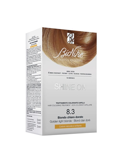 BIONIKE SHINE ON Hair Colouring Treatment No: 8.3 GOLDEN LIGHT BLONDE