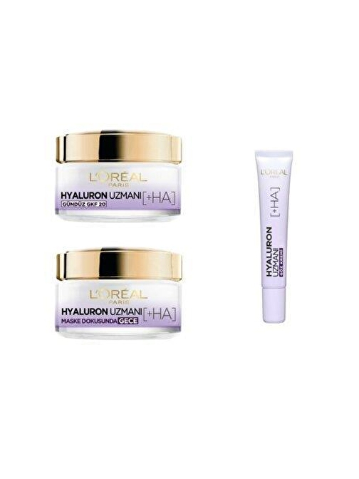 Loreal Paris Hyaluron Expert Gündüz + Göz + Gece Kremi 3'lü Set