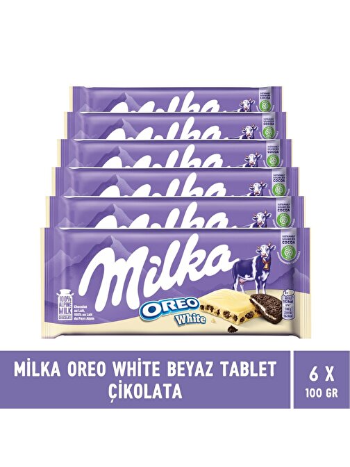 Milka Oreo White Beyaz Tablet Çikolata 100 gr - 6 Adet