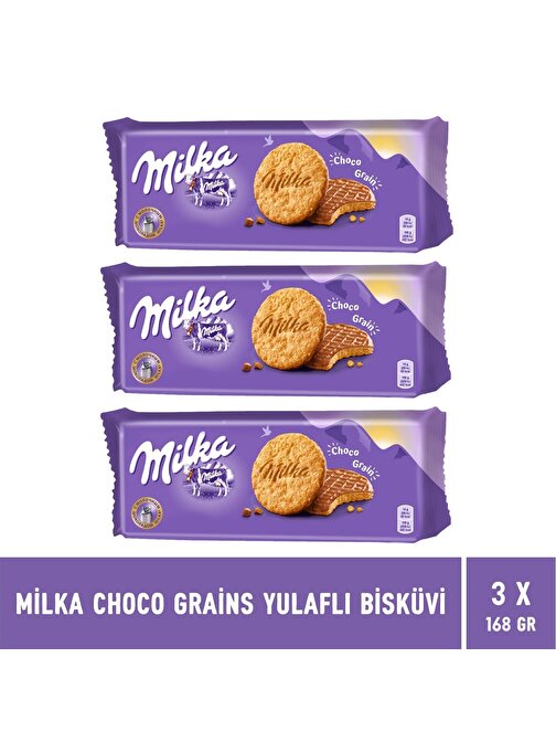 Milka Choco Grains Yulaflı Bisküvi 168 gr - 3 Adet