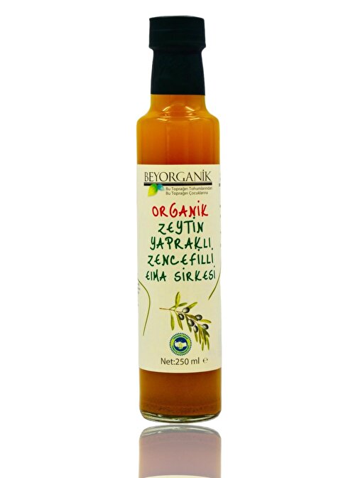 Organik Zeytin Yapraklı Zencefilli Elma Sirkesi 250ml