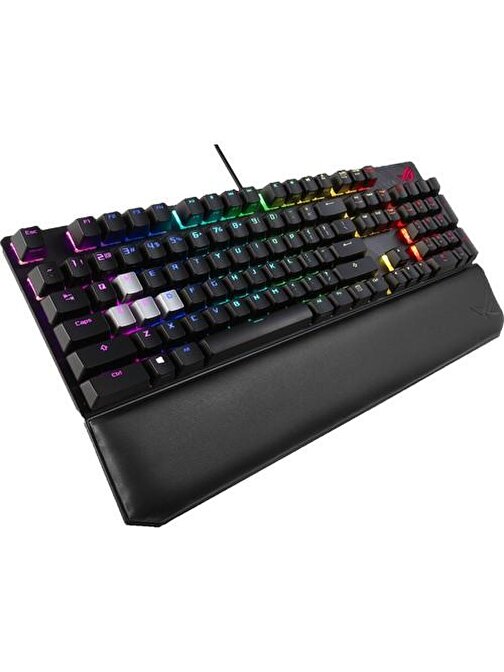 ASUS ROG STRIX SCOPE DELUXE KABLOLU MEKANİK RGB OYUNCU KLAVYESİ - NX MEKANİK, ALÜMİNYUM KASA, BİLEK DESTEĞİ, AURA SYNC, FPS OYUNLARI İÇİN GÜMÜŞ WASD TUŞLAR