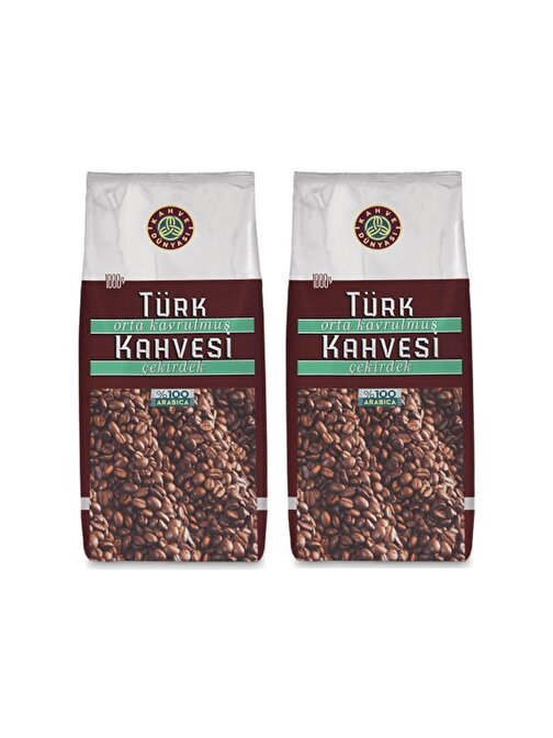 Kahve Dünyası Orta Kavrulmuş Çekirdek Türk Kahvesi %100 Arabica 1kg x 2 Adet