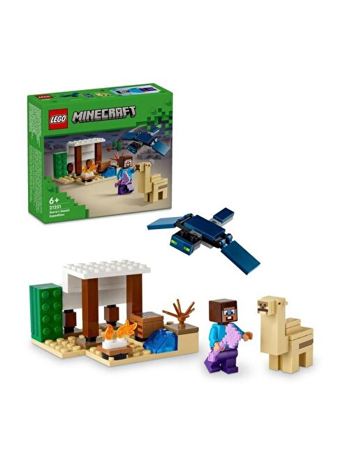 Lego Minecraft Steve'in Çöl Keşfi 21251,3 Adet LEGO Minecraft Minifigürü içeren 75 Parça Yapım Seti