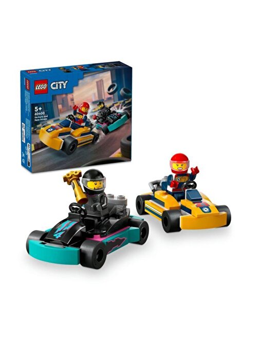 Lego City Go-Kartlar ve Yarış Sürücüleri 60400,Yarışçı Minifigürü İçeren 99 Parça Yapım Seti