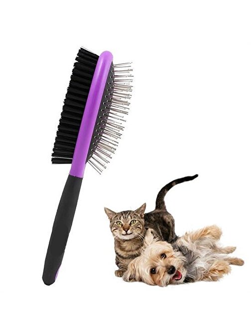 Çok Amaçlı Çift Taraflı Kolay Evcil Hayvan Kedi Köpek Temizleme Pet Fırçası (3877)