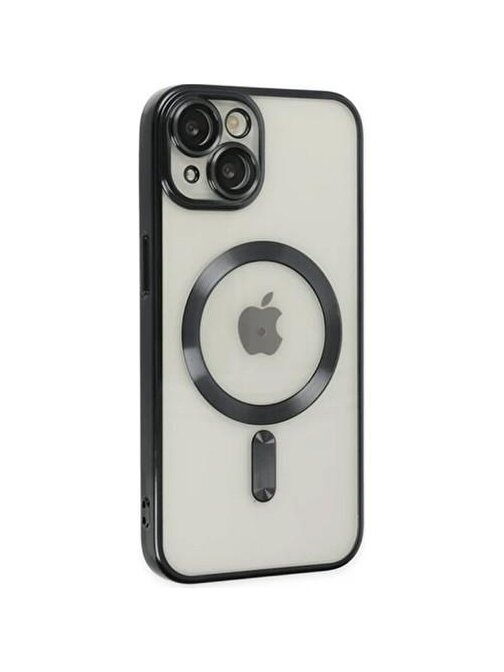 Ally Ally iPhone 14 Plus 6.7inç Renkli Kenar Lazer Çerçeveli Magsafe Uyumlu Silikon Kılıf
