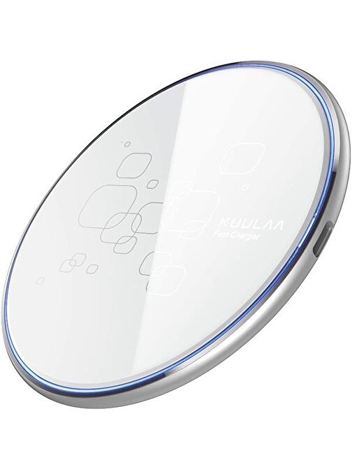 KUULAA Mirro15W Qi Wireless Kablosuz Şarj Cihazı İPhone 11,12 XS XR-8 Beyaz