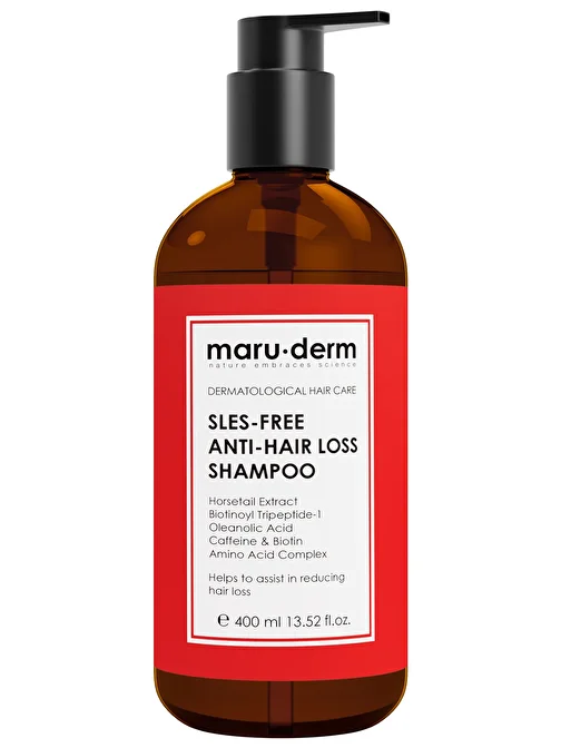 Maru.DermSaç Dökülme Karşıtı Sülfatsız Şampuan 400 ML | Tüm Saç Tipleri | Sülfatsız, Tuzsuz, Vegan Şampuan