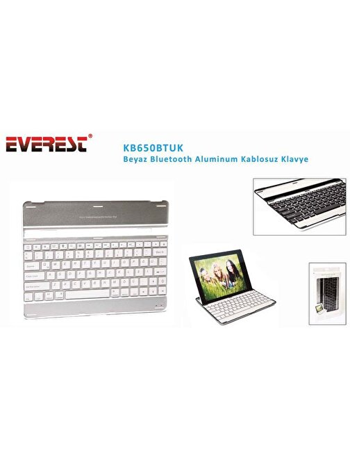 Everest KB650BTUK Siyah Bluetooth Aluminum Q Multimedia Kablosuz klavye