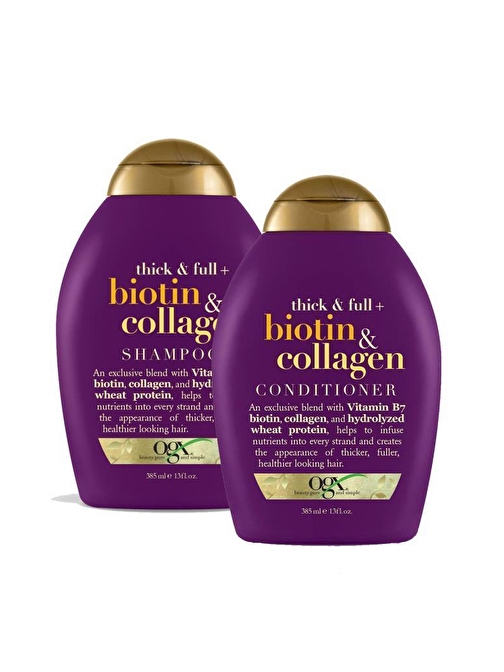 Organix Biotin & Collagen Şampuan 385 ml + Saç Kremi 385 ml