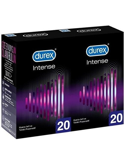 Durex Intense Uyarıcı Prezervatif 20 li x 2 Adet (40 lı Avantaj)