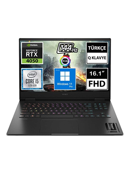 HP Omen 16-WD0001NT 7X9Y4EA09 i5-13420H 32GB 512SSD RTX4050 16.1" FullHD W11P Taşınabilir Bilgisayar