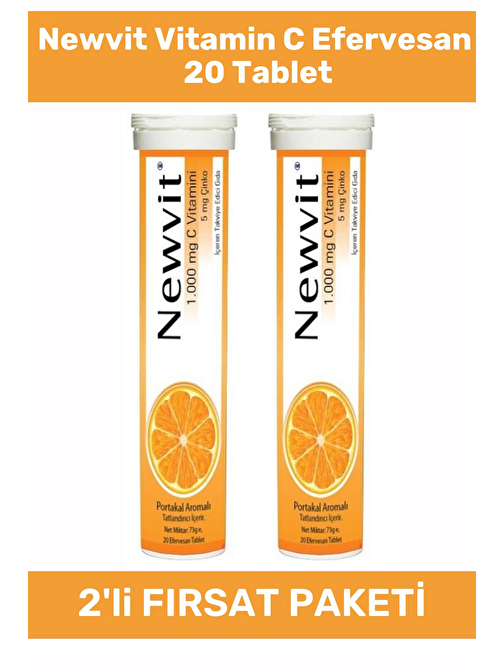 Newvit Vitamin C Efervesan 20 Tablet - 2 Adet