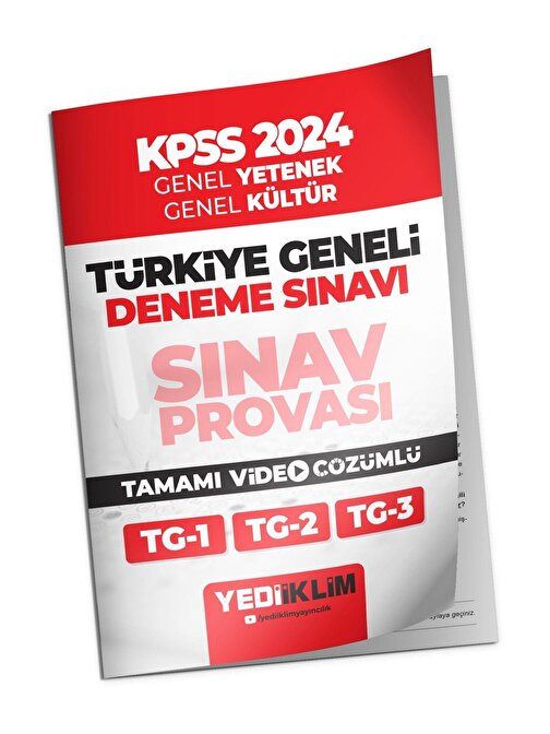 Yediiklim Yayınları 2024 KPSS Türkiye Geneli Lisans Gy-Gk ( 1-2-3 ) Deneme Sınavları Tamamı Video Çözümlü