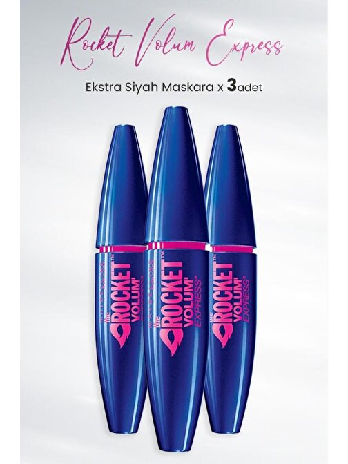 Maybelline New York Rocket Volum Express Ekstra Siyah X 3 Adet