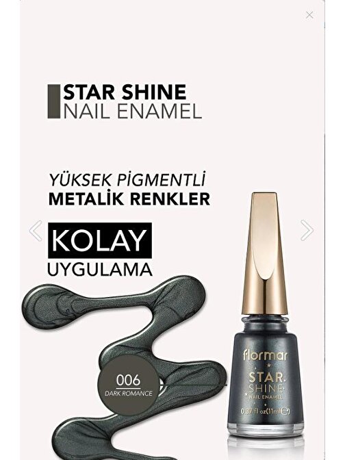 Flormar Oje Star Shine Nail Enamel - 06 Dark Romance