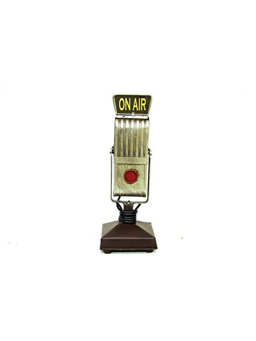 Dekoratif Metal Mikrofon Obje Biblo Vintage Hediyelik