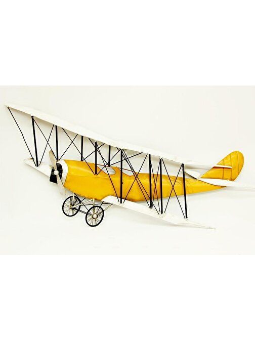 Uçak Pano Sarı Vintage Dekoratif Ev Ofis Hediyelik
