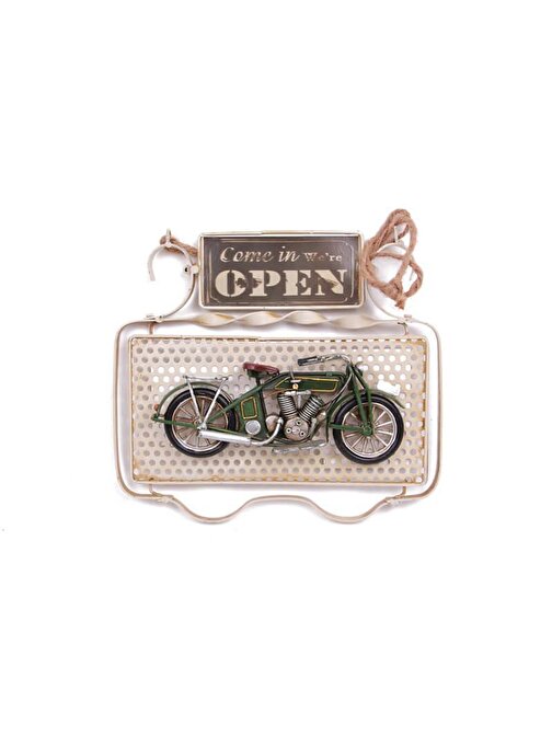 Dekoratif Metal Kapı Yazısı Motosiklet Dekorlu Vintage Hediyelik