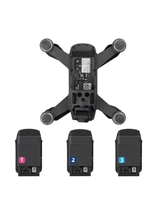 DJI Spark 1 Drone Gövde Kapak + 3 Pil Şarj Port Kapak /4 Parça