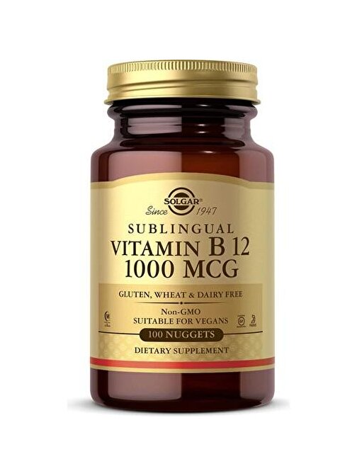 Solgar Vitamin B12 1000 mcg 100 Dilaltı Tablet