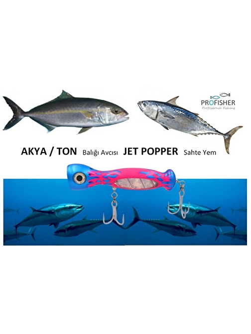 PROFISHER Jet Popper Sert Yapay Sahte Akya Ton Yemi 46 gr 23 cm