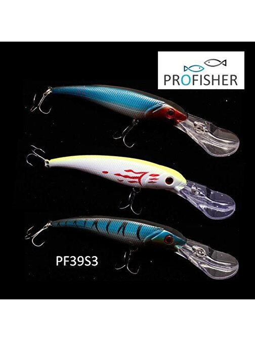 Profisher 3 Renk Set 2 Kanca Sahte Balık Yem 28 gr 17 cm Long Tongue S3