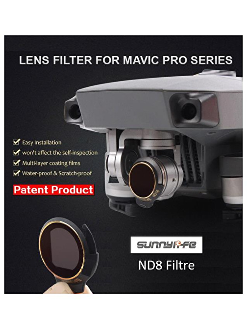 Dji Mavic Pro Kamera İçin Kızaklı Upgrade Versiyon Optik Lens Filtre ND8
